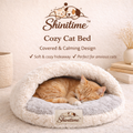 🐱 Shinitime™ Covered Cozy Calming Cat Bed